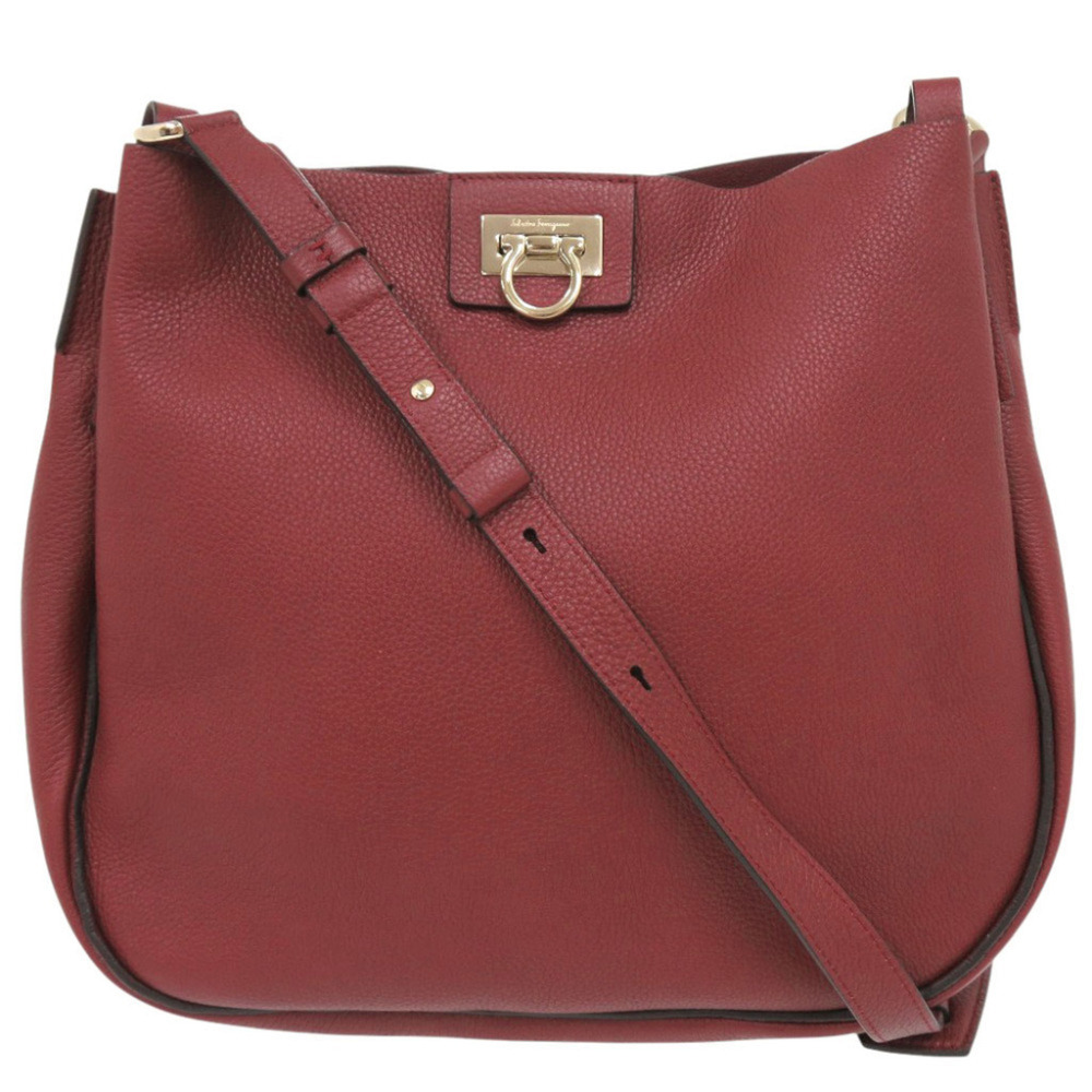 Salvatore Ferragamo Gancini Leather Red Shoulder Bag 1190